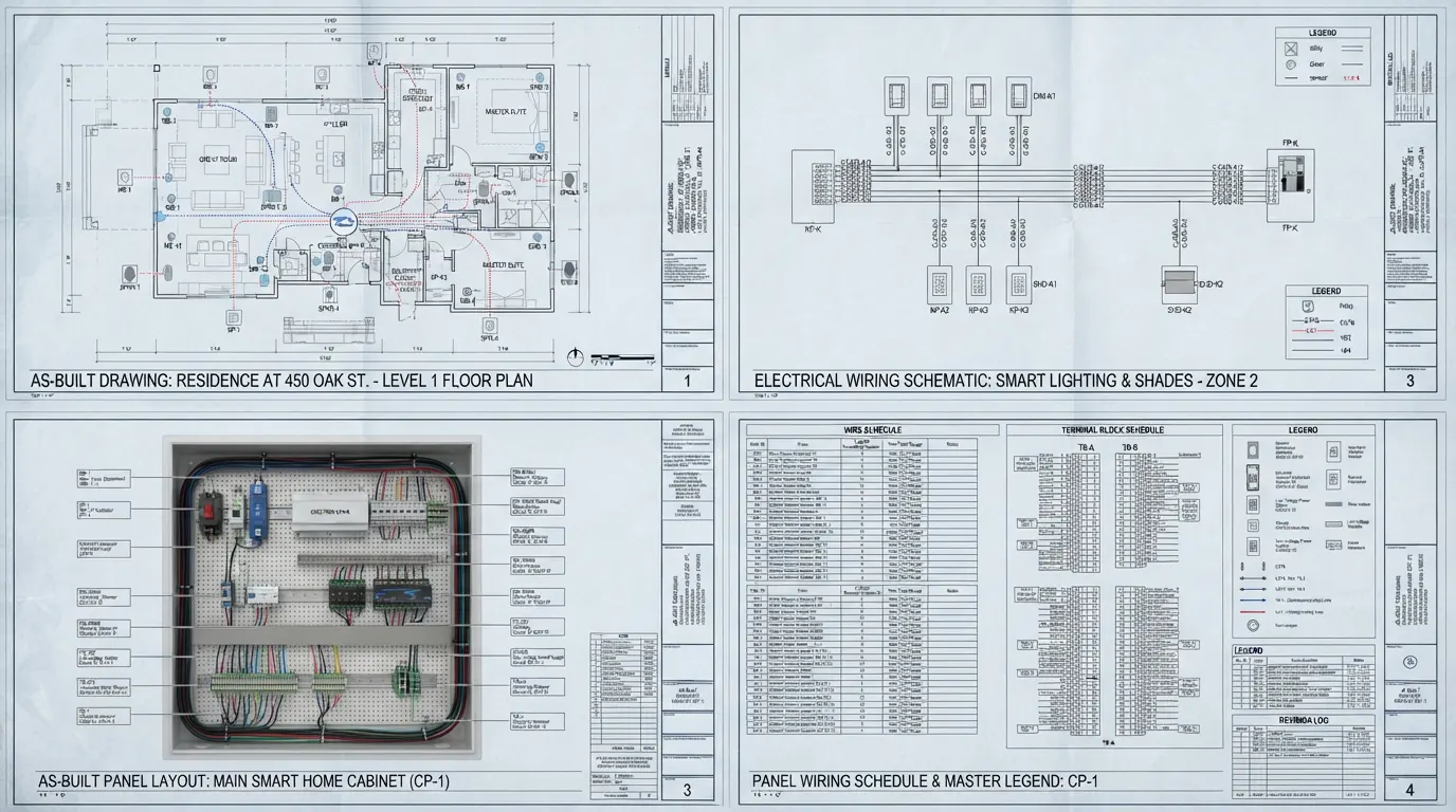 แบบแปลนระบบ As-Built Drawing และตู้ควบคุม Smart Home Panel